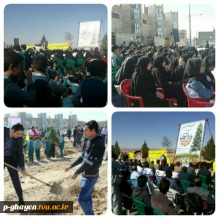 شرکت دانشجویان دانشکده امام خمینی (ره) قاین در مراسم درختکاری